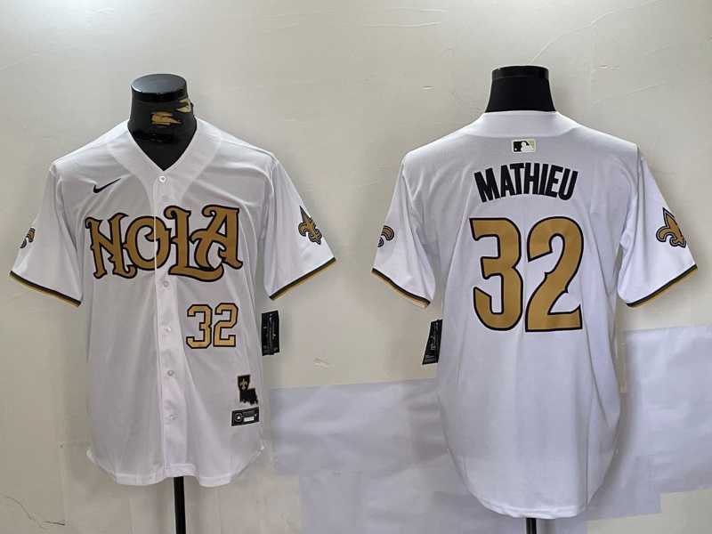 Men's New Orleans Saints #32 Tyrann Mathieu White Cool Base Stitched Baseball Jerseys,We sell and wholesale Men's New Orleans Saints #32 Tyrann Mathieu White Cool Base Stitched Baseball Jerseys on line form chian!